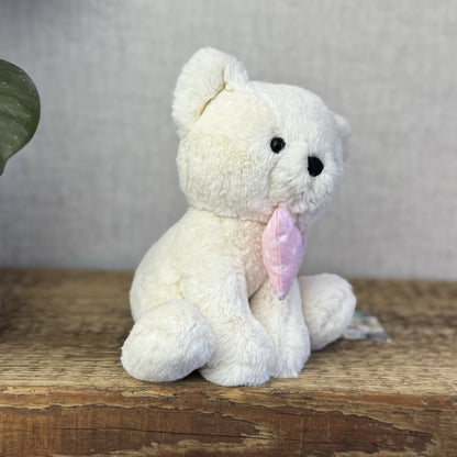 Jellycat Big Bow Cream Kitten - Small White Cat With Pink Bow Retired Small 6”
