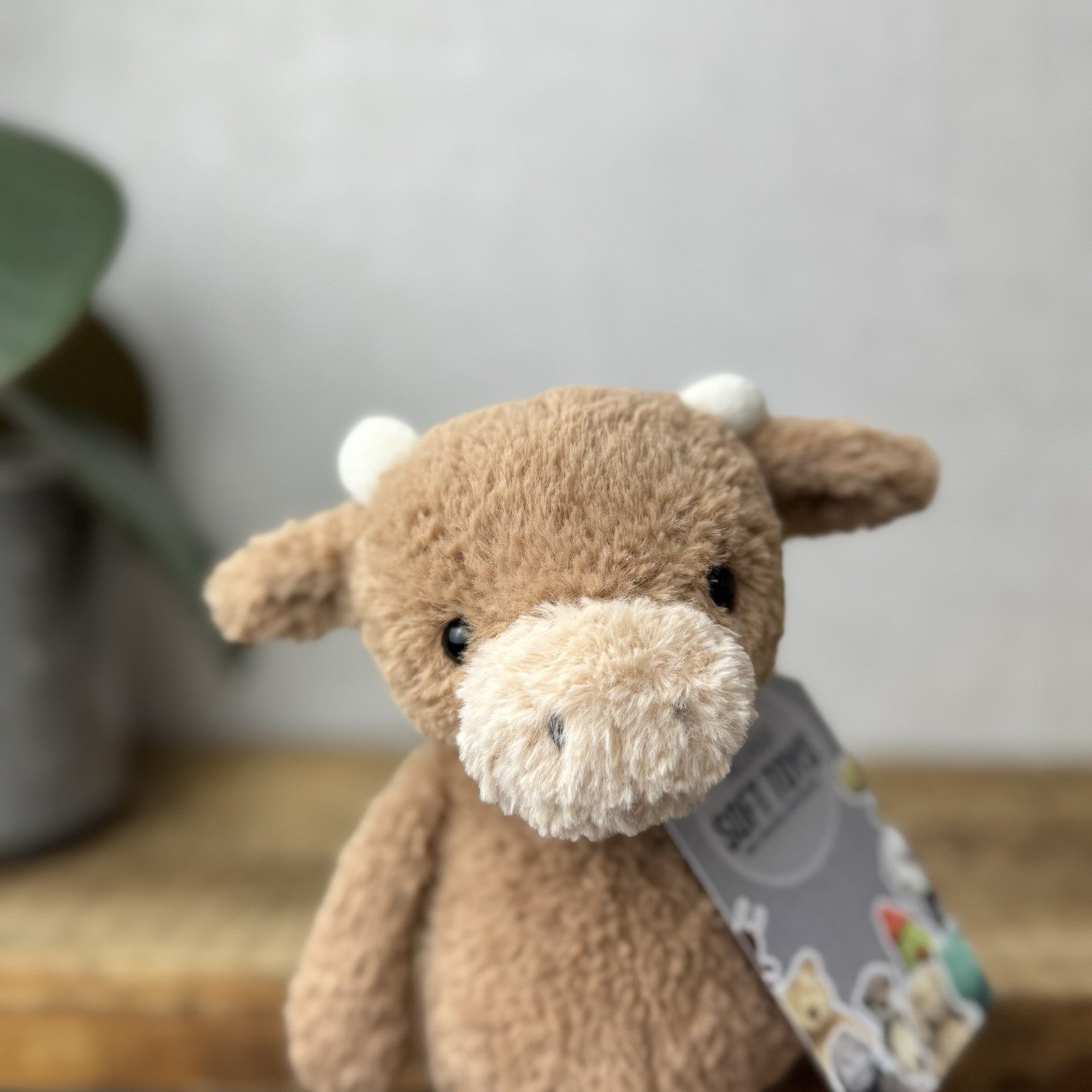 Jellycat Tumbletuft Cow - Small Brown Highland Cow Beanie Soft Toy Retired 8”