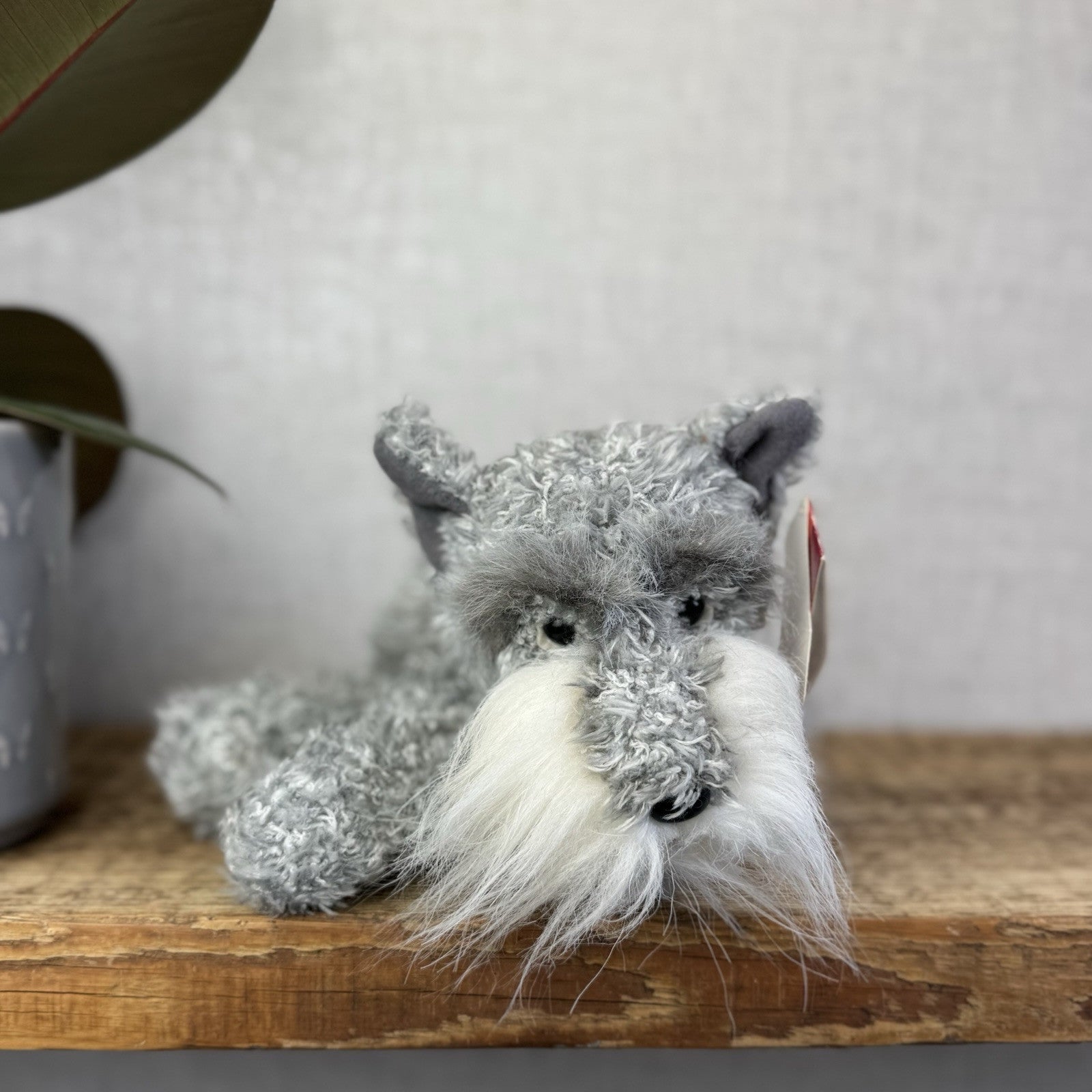 Russ Berrie Softies Toby - Grey Schnauzer Dog Soft Toy Beanie Plush Tags 8"