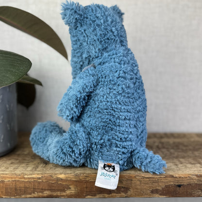 Jellycat Quangle Wangle Hippo - Blue Textured Sitting Hippopotamus Beanie 12"