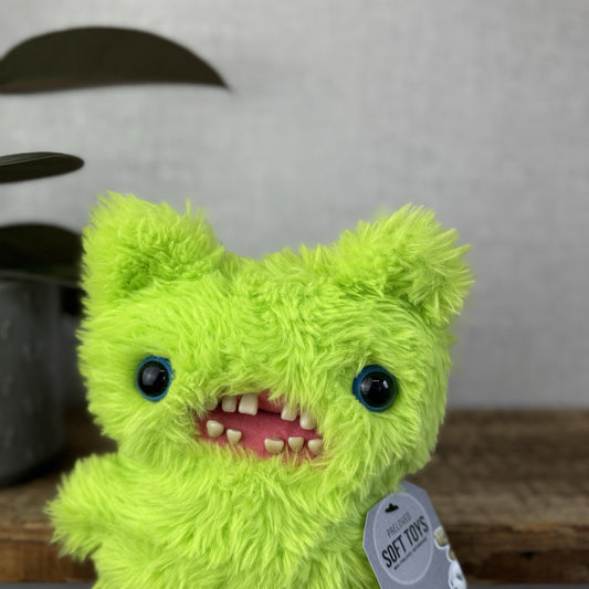 Fuggler Screech - Bright Green Fluffy Fuggler - Blue Eyes Fluffy Funny Ugly Cute
