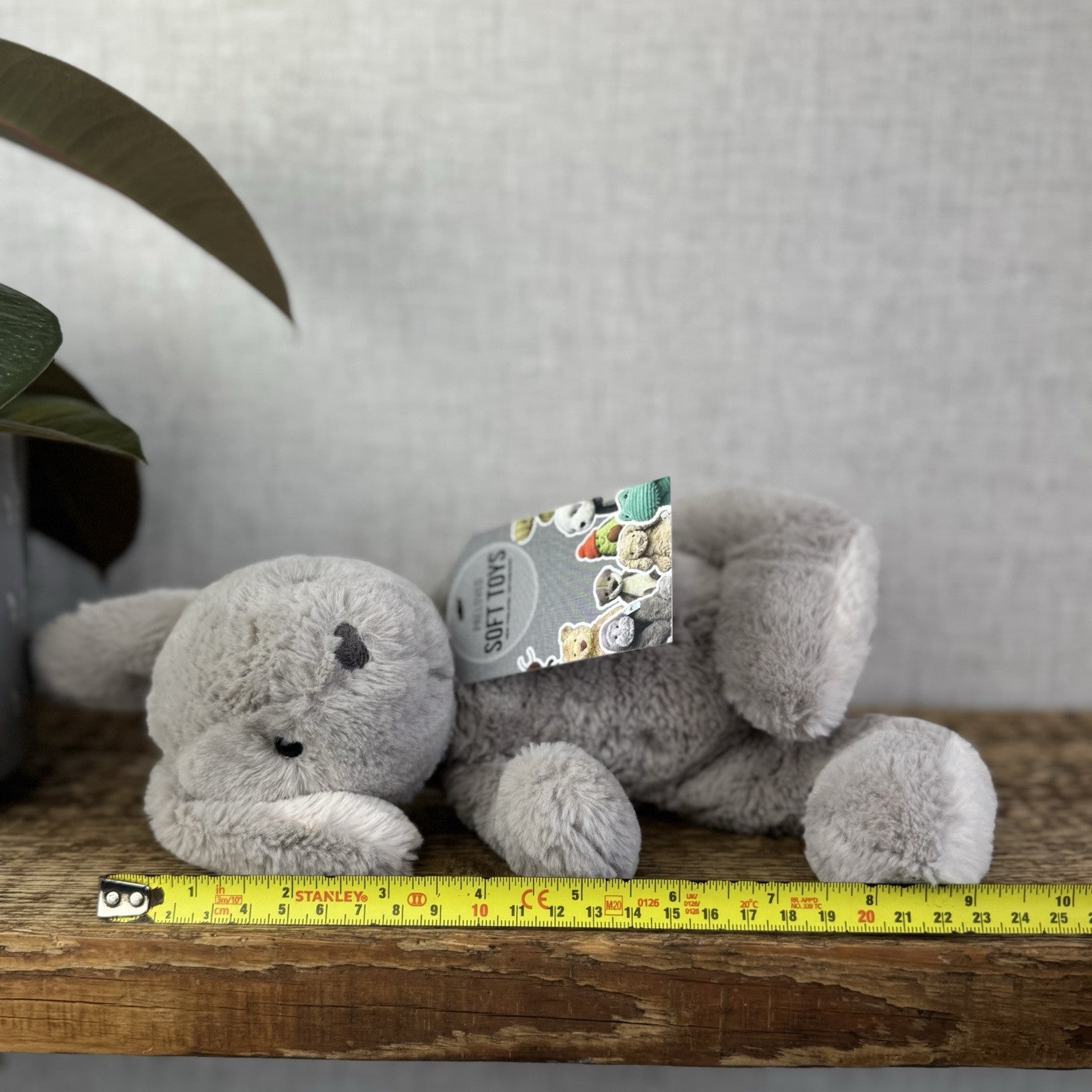 Jellycat Nibs Bunny - Retired Grey Beanie Rabbit - Big Feet Lop Eared 9"