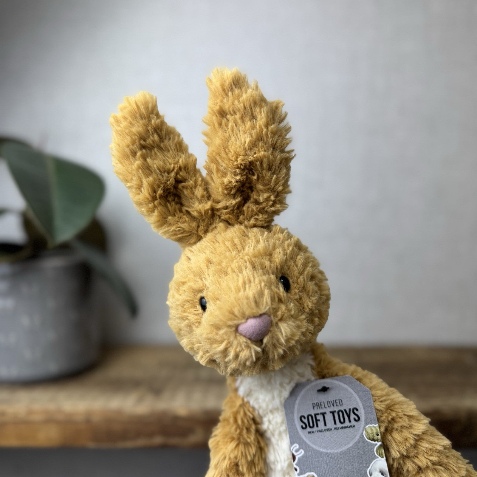 Jellycat Crumble Rabbit - Retired Textured Crumble Mustard Bunny Toy Medium 12"
