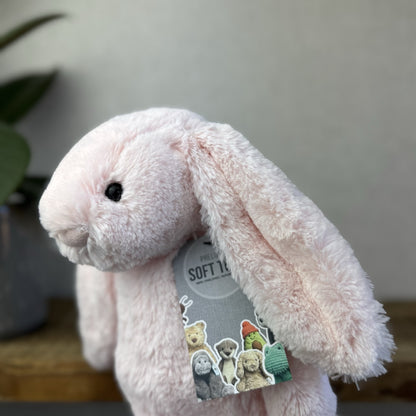 Jellycat Medium Bashful Pink Bunny - Light Pink Baby Pink Bunny Soft Toy 12” (2)