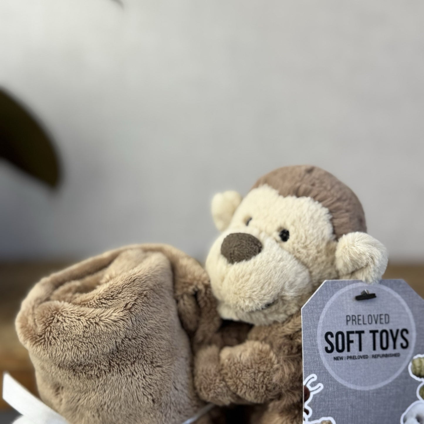 Jellycat Bashful Monkey Soother - Monkey Comforter Blanket Brown Baby Gift NWOT