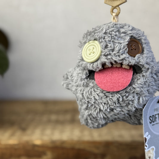 Fuggler Oogah Boogah - Grey Funny Ugly Monster Keyring Plush Collectible 