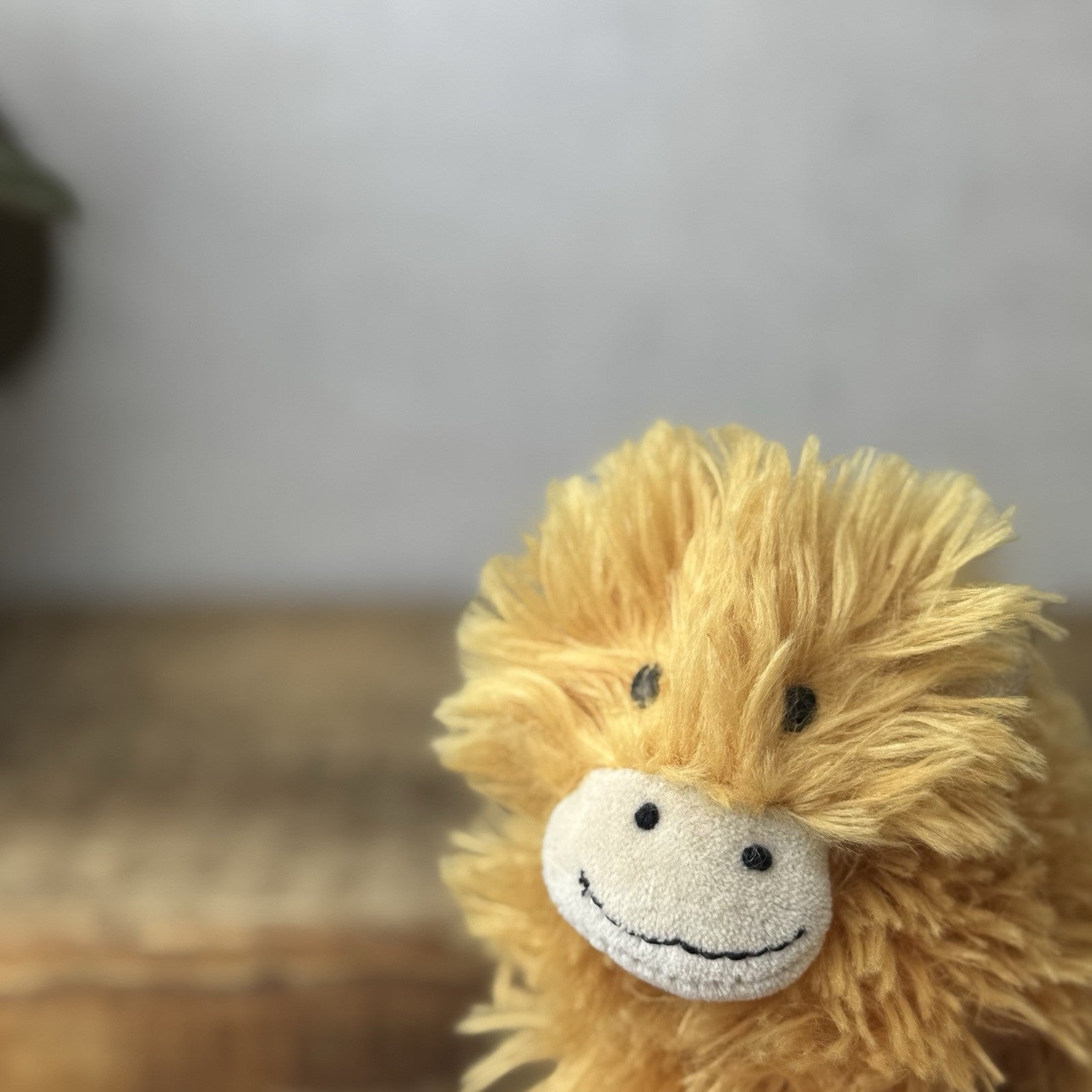 Jellycat Tiny Truffles Highland Cow - Tiny Orange Fluffy Cow Mini Beanie Toy 4”