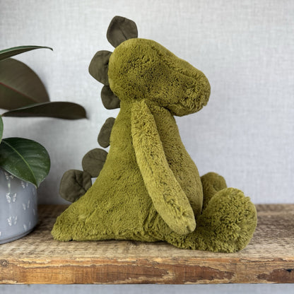 Jellycat Large Bashful Dinosaur - Large Dark Green Dinosaur Retired 16"