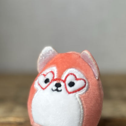 Squishmallow Squishville - Tiny Squishmallow Varity Red Husky Heart Glasses Rare
