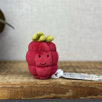 Jellycat Fabulous Fruit Rasberry Red Berry Fruit Soft Toy Food Play Beanie 4”