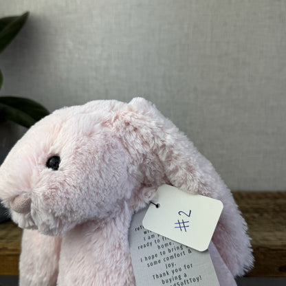 Jellycat Medium Bashful Pink Bunny - Light Pink Baby Pink Bunny Soft Toy 12” (2)