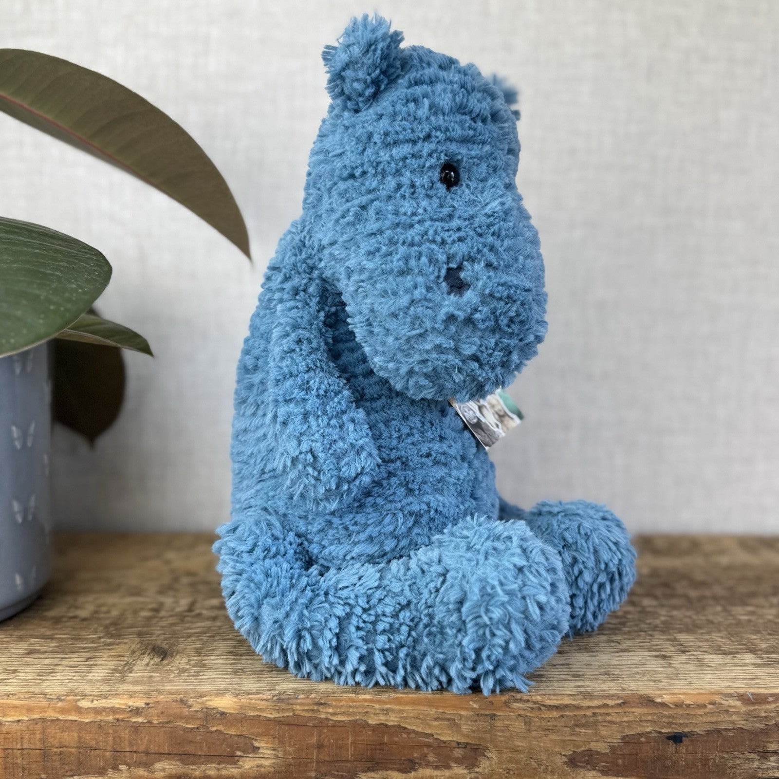 Jellycat Quangle Wangle Hippo - Blue Textured Sitting Hippopotamus Beanie 12"