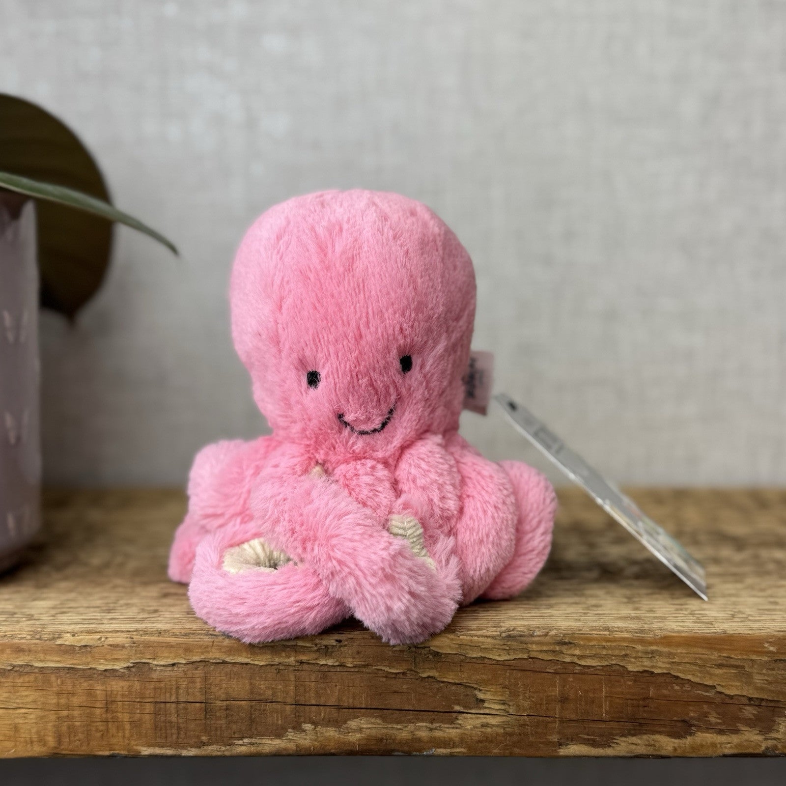 Jellycat Tiny Candie Octopus - Tiny Bright Pink Octopus Plush Beanie Retired 5”