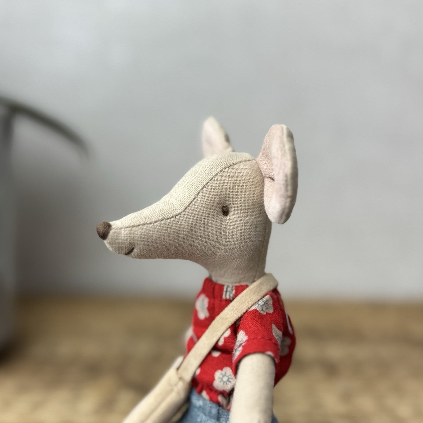 Maileg Mum Mouse - Maileg Mum Mouse With Cheese Bag Denim Skirt 