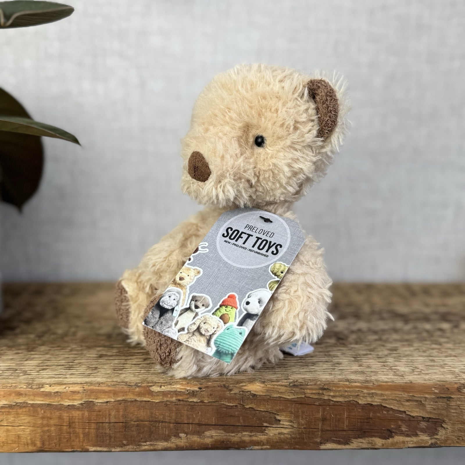 Jellycat Small Vintage Bear - Vintage Light Brown Bear Beanie Soft Toy Small 9”
