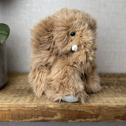 The Little White Company - Monty Mammoth - Fluffy Mammoth Soft Toy Beanie 7"