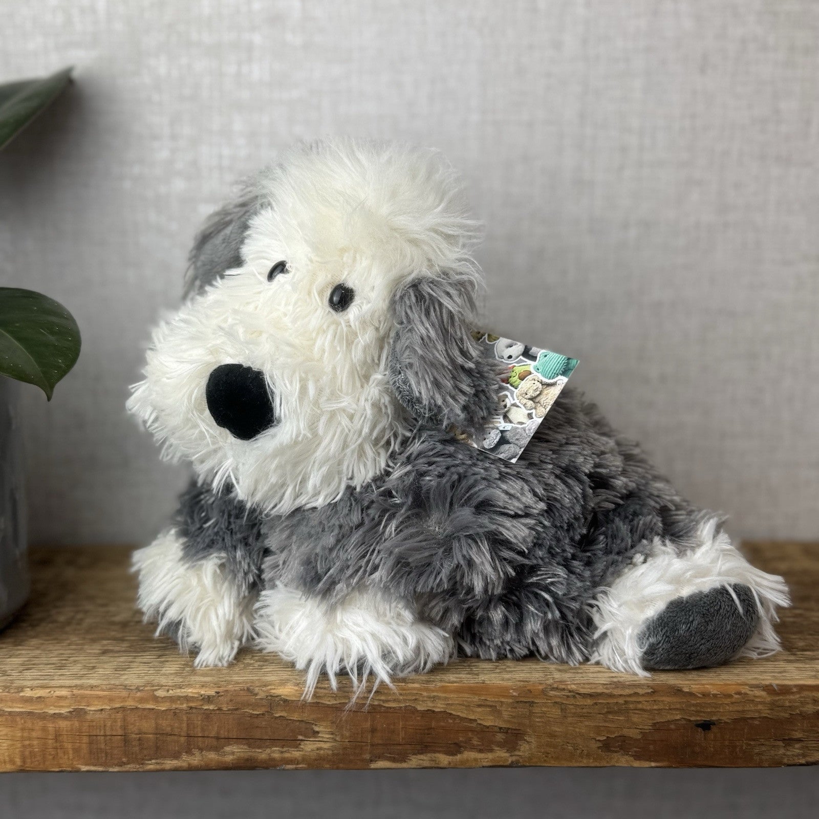 Jellycat Medium Truffles Chaucer Dog - Cream/Grey Floppy Dog Pillow Retired 14”