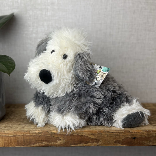 Jellycat Medium Truffles Chaucer Dog - Cream/Grey Floppy Dog Pillow Retired 14”