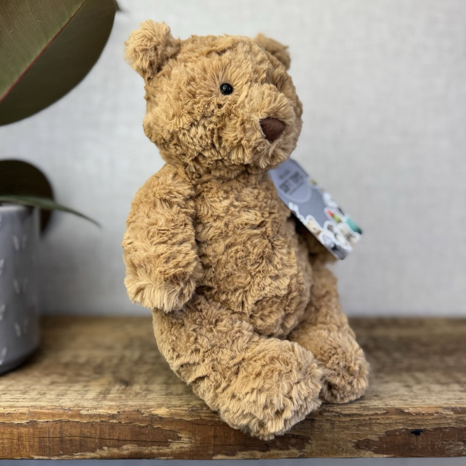 Jellycat Medium Bartholemew Bear - Jellycat Textured Tan Sitting Bear Plush 12"