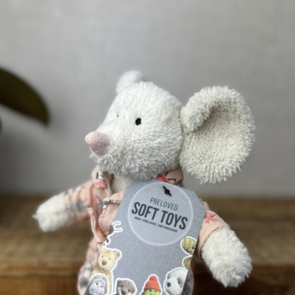 Jellycat Bedtime Mouse In Dressing Gown - Small Jellycat Mice In Pjs - Small 8”