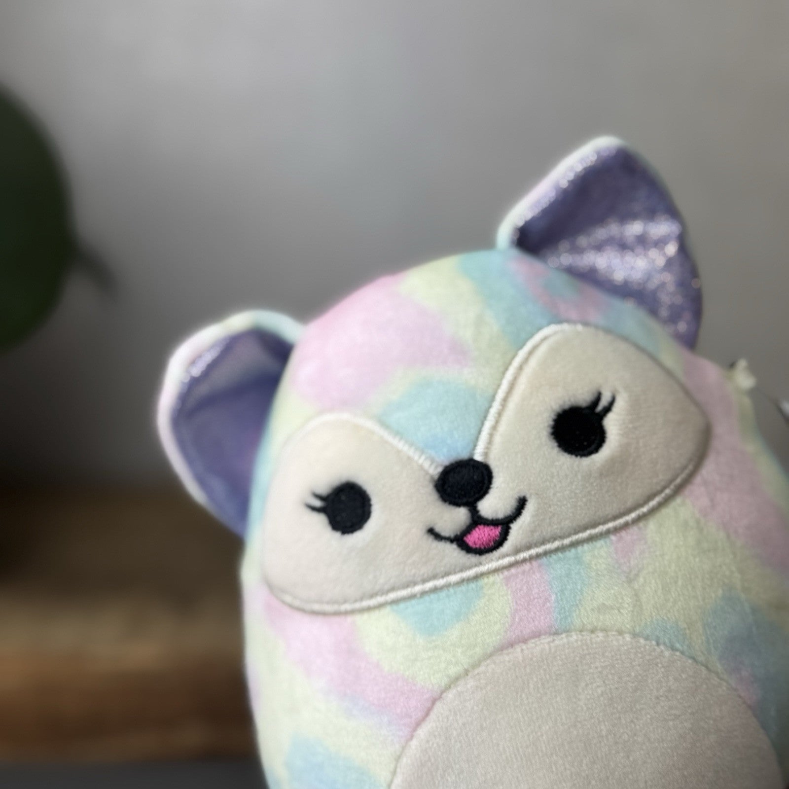 Squishmallow Felixine The Rainbow Fox - Tie-dye Purple/blue Small Fox Retired 5"