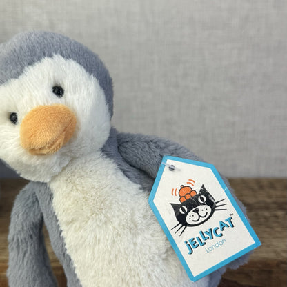 Jellycat Small Bashful Penguin - Grey Small Penguin With Tags Retired Beanie 8"