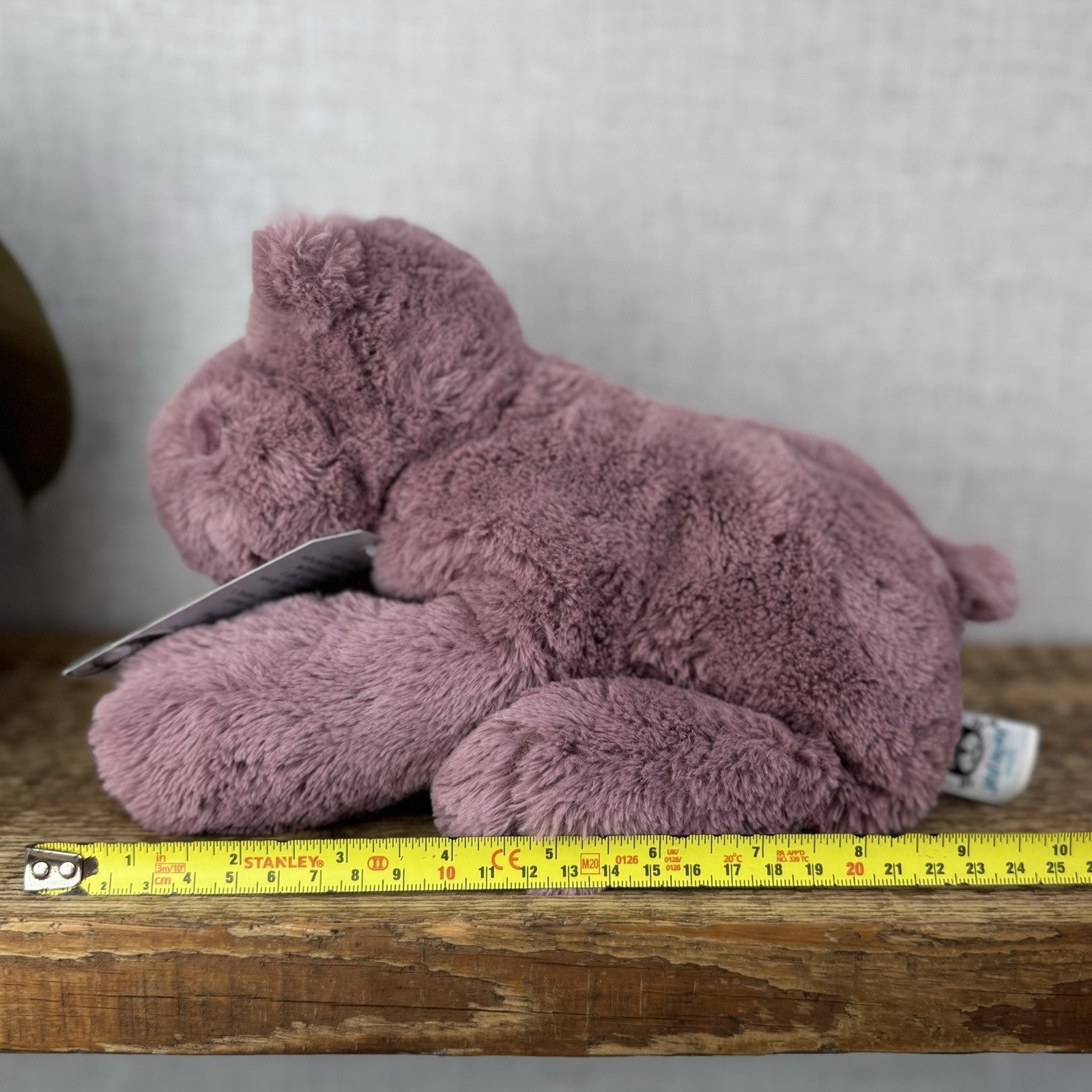 Jellycat Medium Huggady Hippo - Floppy Hippo Beanie Purple Plush Soft Toy 10"