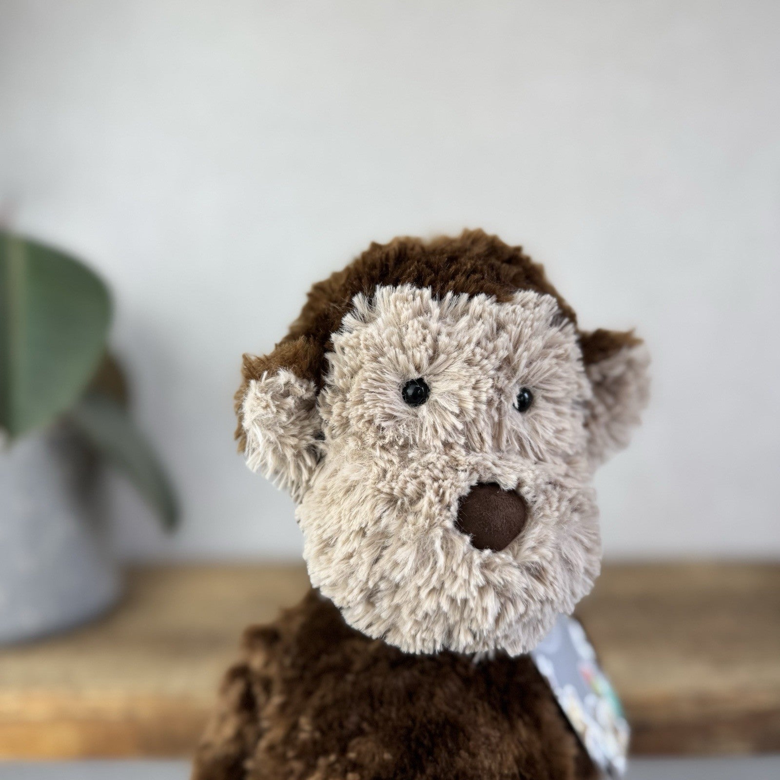 Jellycat Medium Skiffles Monkey - Vintage Textured Beanie Monkey Soft Toy 16"