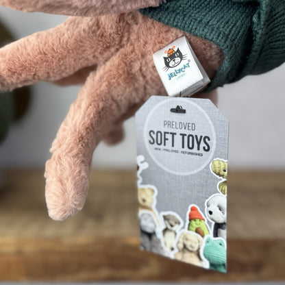 Jellycat Cozy Crew Octopus - Peach Octopus Beanie In A Jumper Cute Retired  5"
