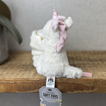 Jellycat Bashful Unicorn Baby Comforter Soother Soft Toy Plush White Pink 