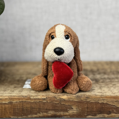 Russ Berrie & Co. Luv Pets Bailey - Floppy Puppy With Heart - Tiny Pocket Pal 4”