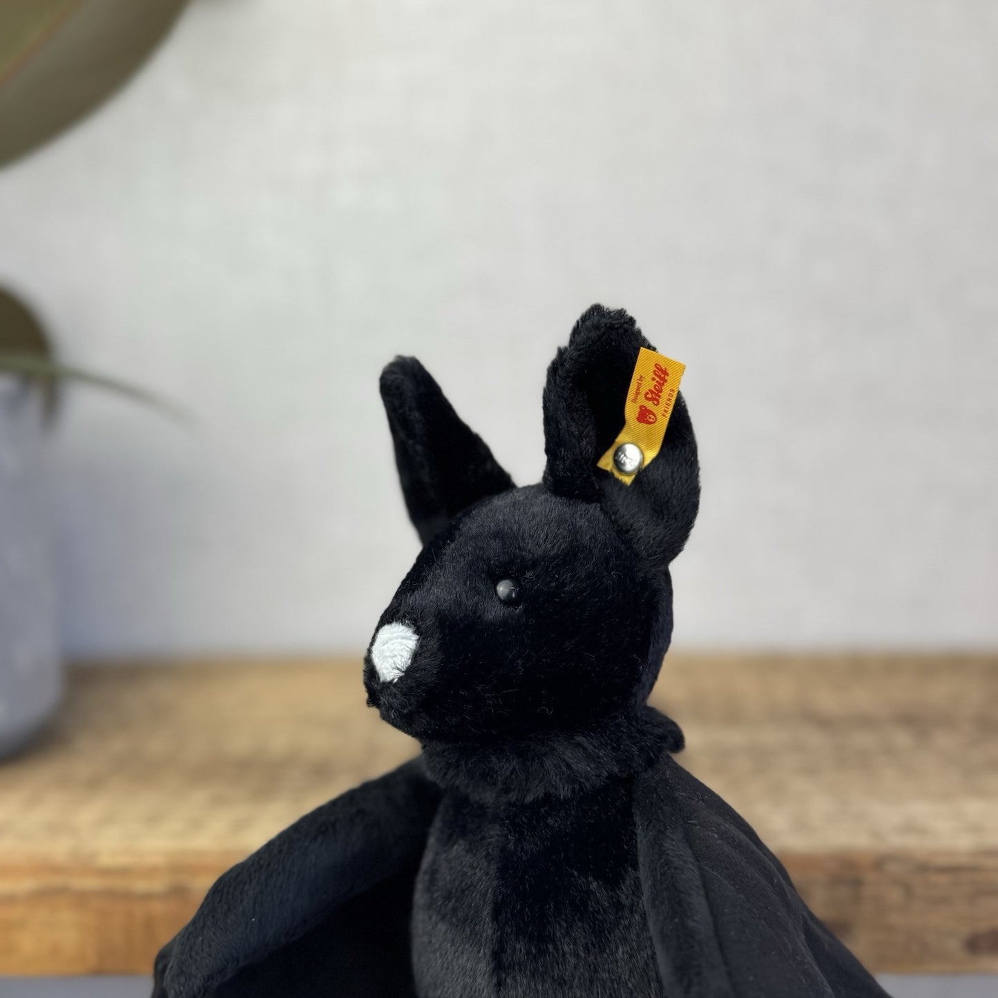 Steiff Boris Bat - Small Black Fluffy Bat Collectible - Steiff 056604 18cm Bat