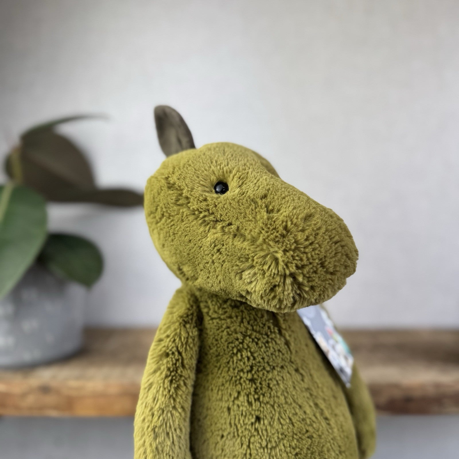 Jellycat Large Bashful Dinosaur - Large Dark Green Dinosaur Retired 16"