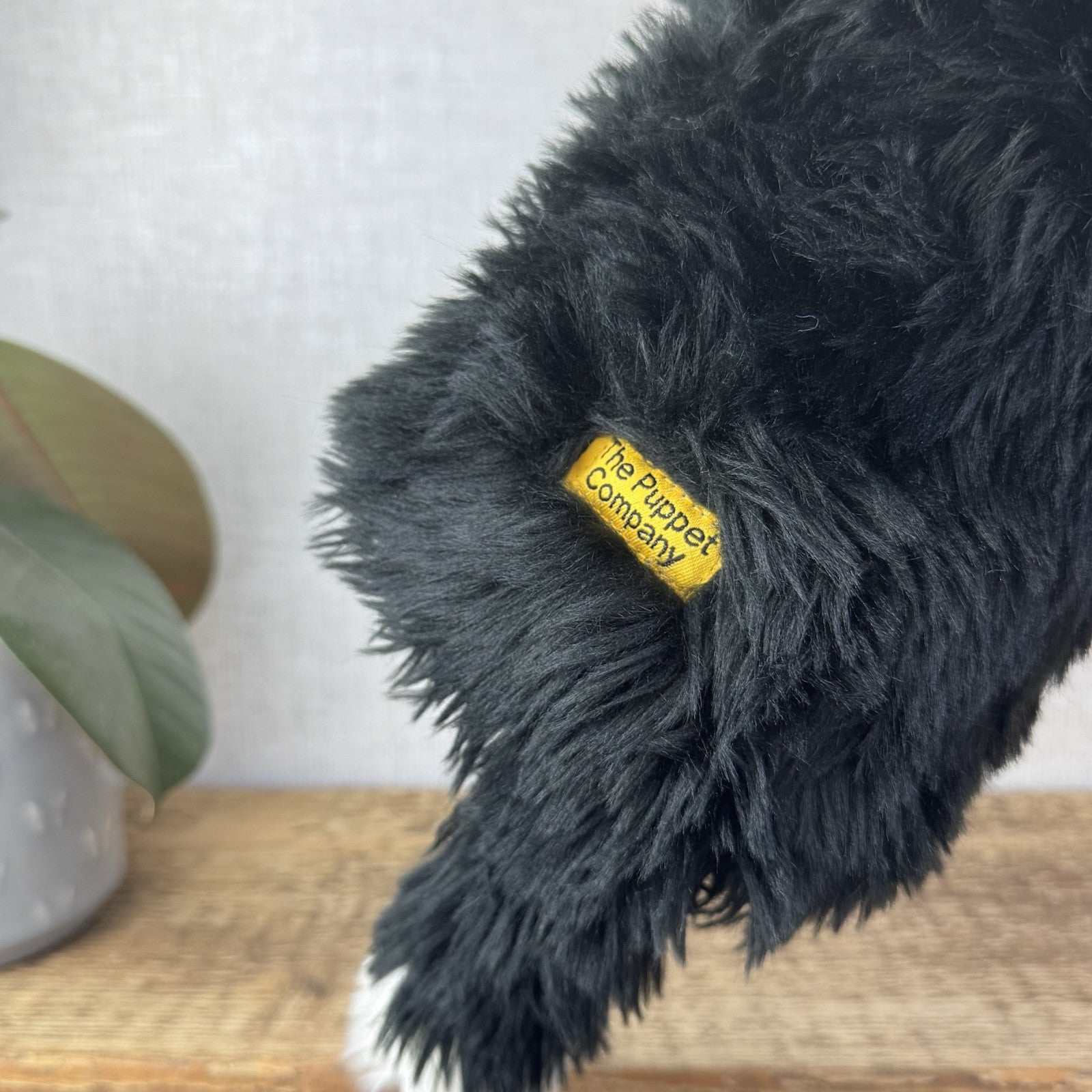 The Puppet Company - Border Collie Dog Long Sleeve Puppet Black Fluffy 14"
