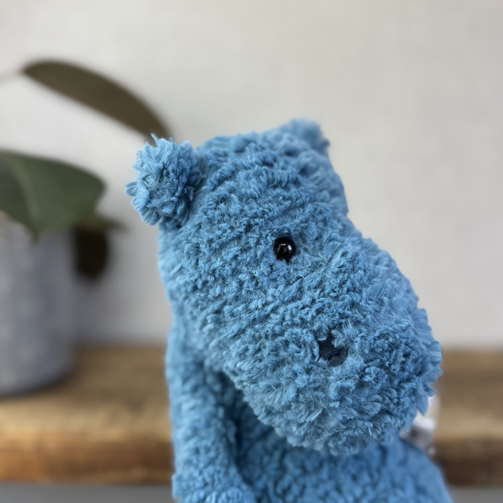Jellycat Quangle Wangle Hippo - Blue Textured Sitting Hippopotamus Beanie 12"