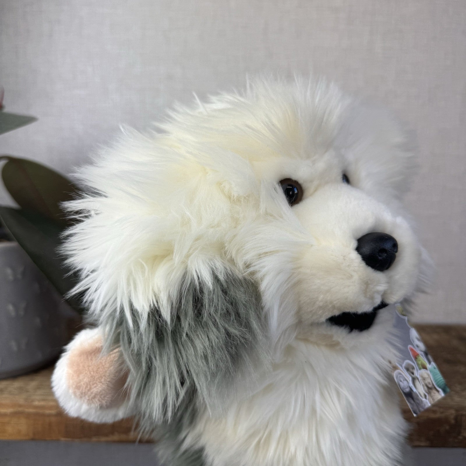 The Puppet Company - Old England Sheep Dog Long Sleeve Puppet Puppy Fluffy 14"