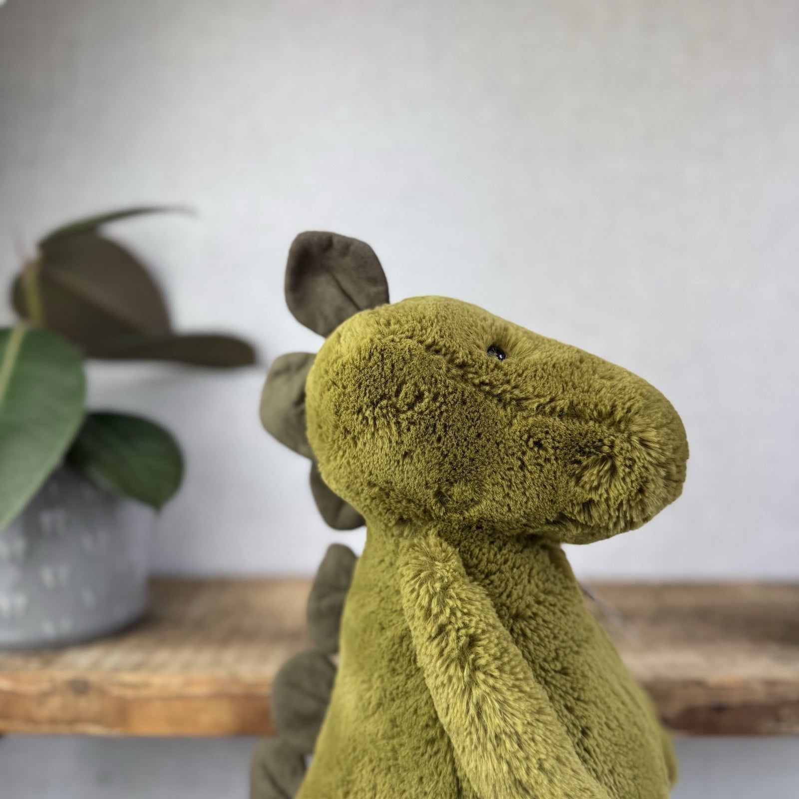 Jellycat Large Bashful Dinosaur - Large Dark Green Dinosaur Retired 16"