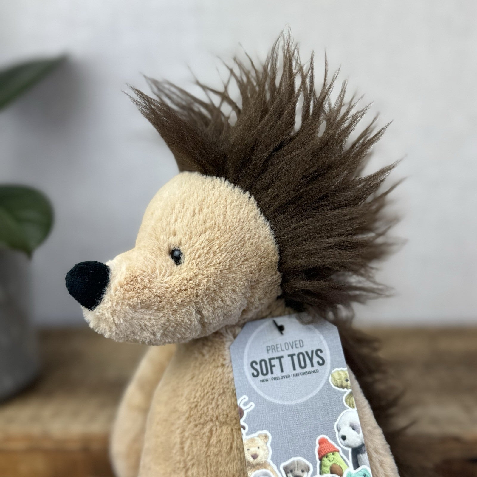 Jellycat Medium Bashful Hedgehog - Fluffy Beanie Woodland Hedgehog 12"