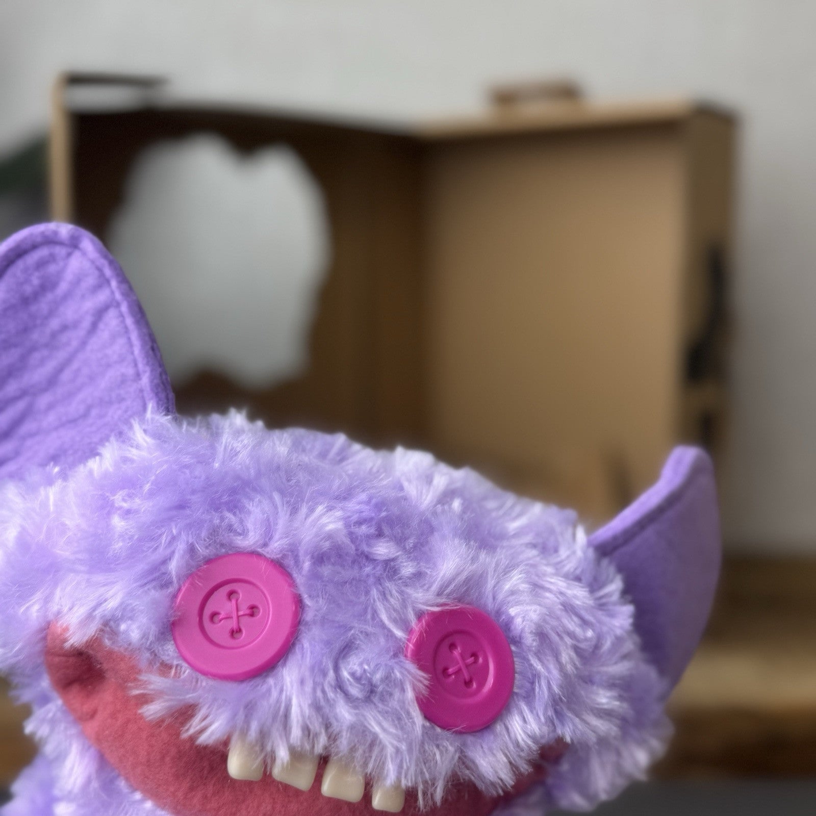 Fuggler Budgie Fuggler Grin Grin Fug - Purple Fluffy Fuggler Funny Ugly Monster