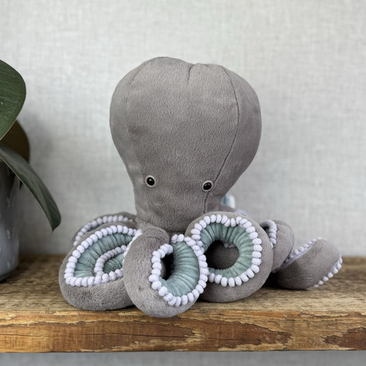 Jellycat Neo Octopus - Grey Octopus Plush Medium New Without Tags 10"