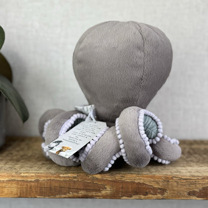 Jellycat Neo Octopus - Grey Octopus Plush Medium New Without Tags 10"