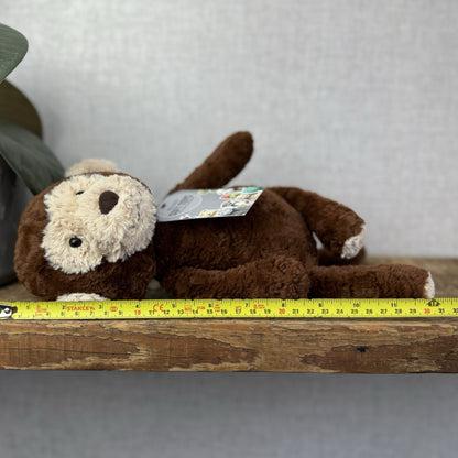 Jellycat Tuffet Monkey - Medium Brown Beanie Plush Textured Soft Toy Retired 12"