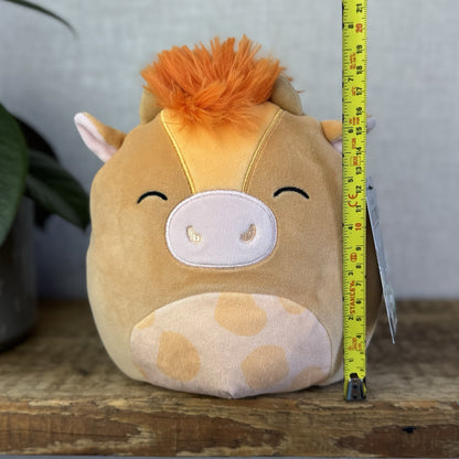 Squishmallow Quinick Brown/Orange Cow Fluffy Hair Cute Cow Squish Small 7.5"