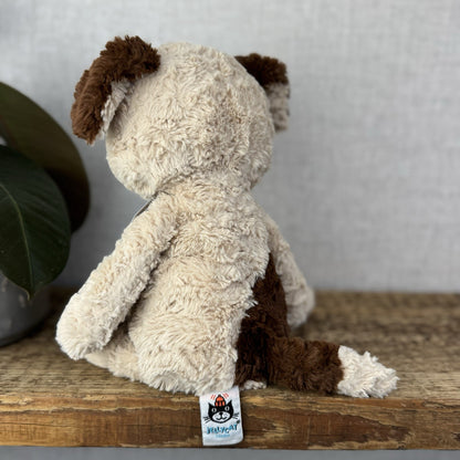 Jellycat Tuffet Dog - Medium Brown Beige Dog Plush Textured Soft Toy Retired 12"