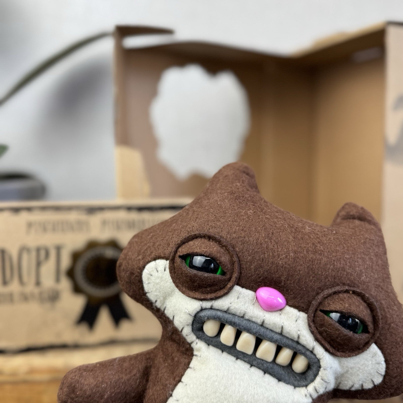 Fuggler Funny Ugly Monster - Sketchy Squirrel Brown - Rare Squirrel With Box