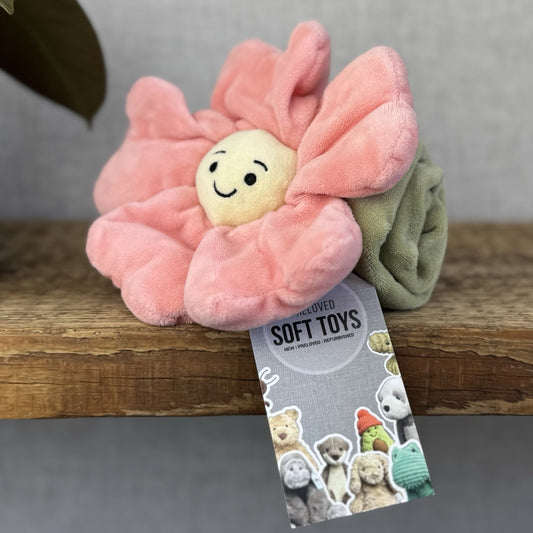 Jellycat Fleury Petunia Soother - Pink Flower Soft Comfort Blanket Baby Girl