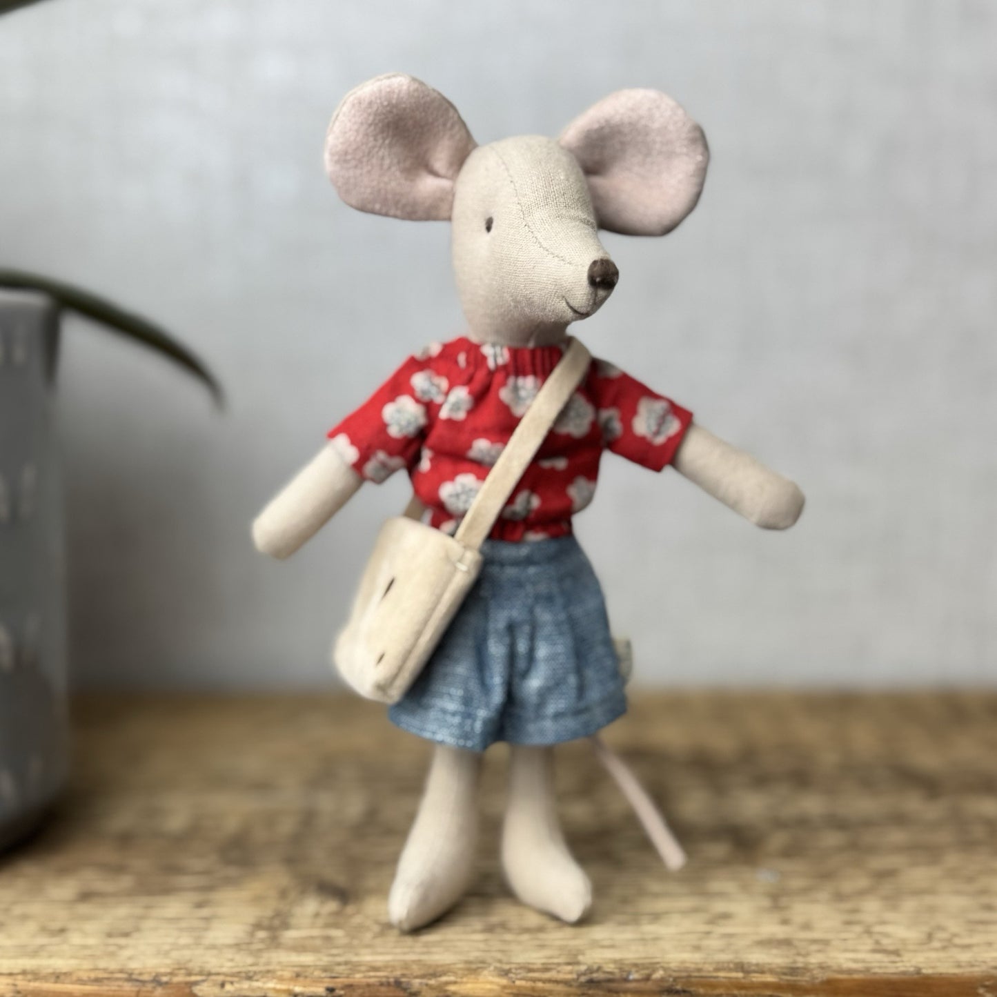 Maileg Mum Mouse - Maileg Mum Mouse With Cheese Bag Denim Skirt 