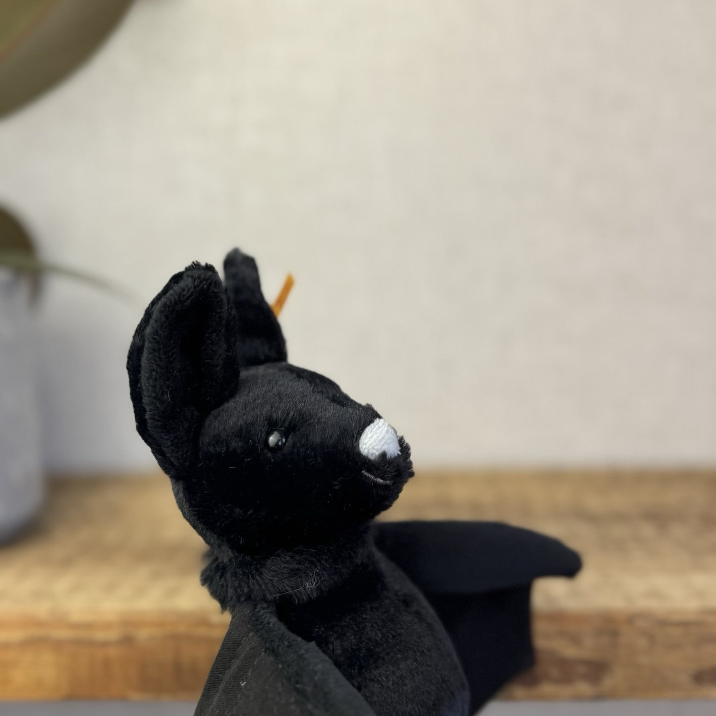 Steiff Boris Bat - Small Black Fluffy Bat Collectible - Steiff 056604 18cm Bat