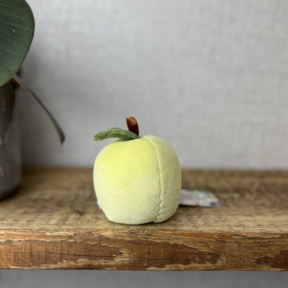 Jellycat Fabulous Fruit Apple - Green Apple Velour Play Food Soft Toy Beanie 4”