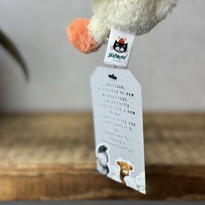Jellycat Tiny Bashful Duckling - Tiny Yellow & Orange Duck Older Style Rare 5”